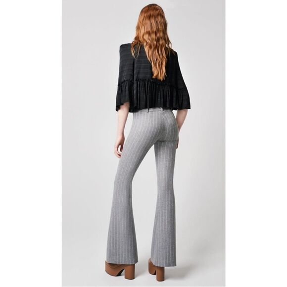 Smythe Wool Blend Bootcut Pant Flannel Pinstripe 4/27 - Picture 3 of 7
